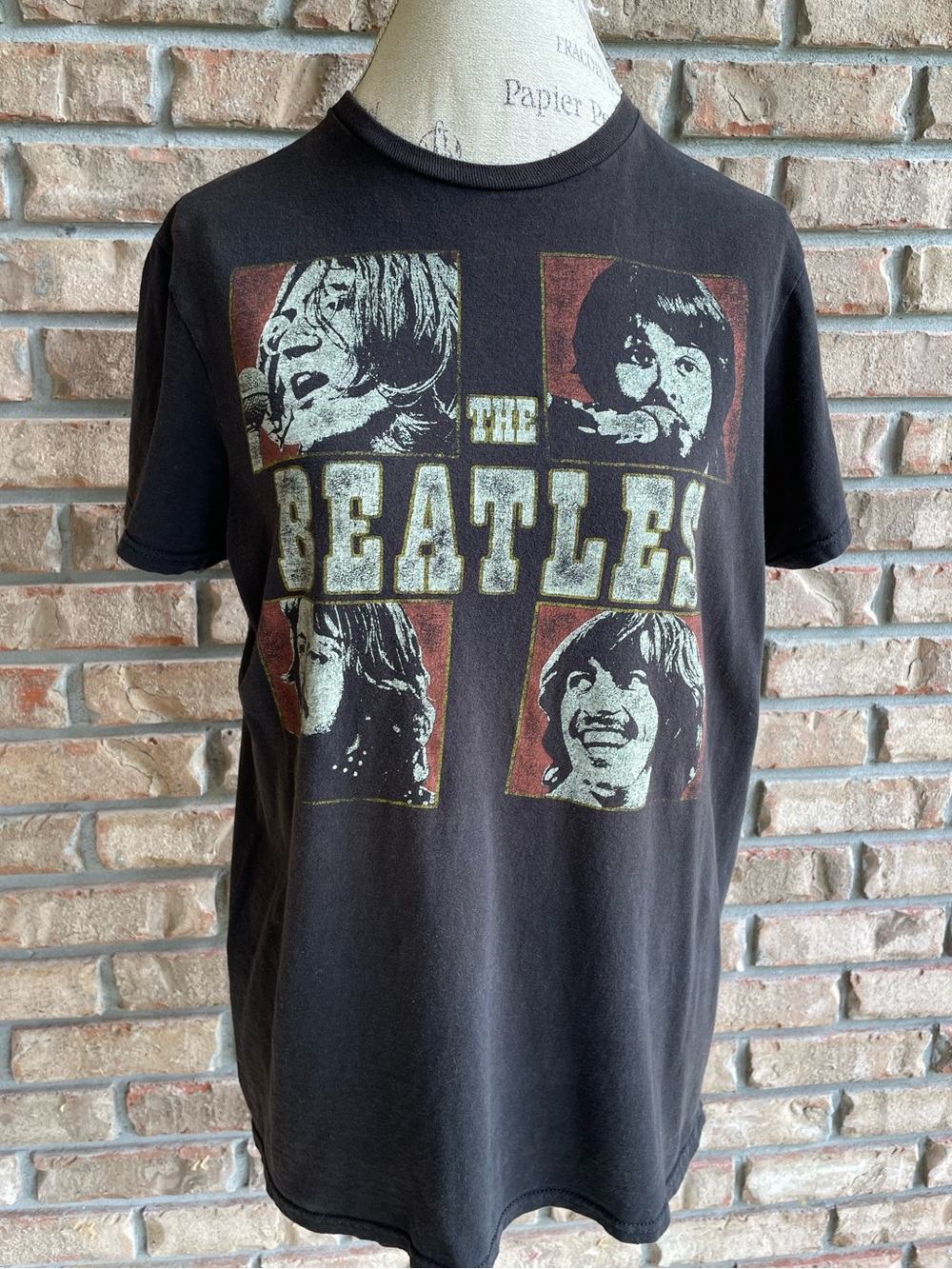 The Beatles Black Logo Interior Print Tee